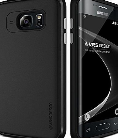VRS Design Galaxy S7 Edge Case, VRS Design [Single Fit Series] Non Slip Rugged Protection with Metallic Buttons for Samsung Galaxy S7 Edge 2016 - Phantom Black